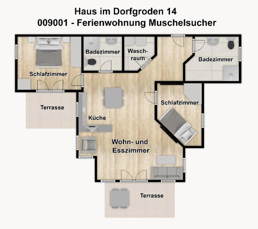 Haus Im Dorfgroden 14 Ferienwohnung Muschelsucher Wangerooge Bagian luar foto